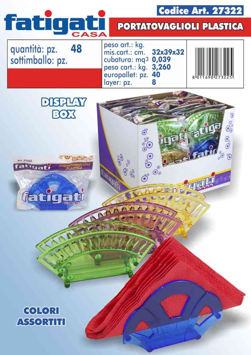 PORTATOVAGLIOLI PLASTICA