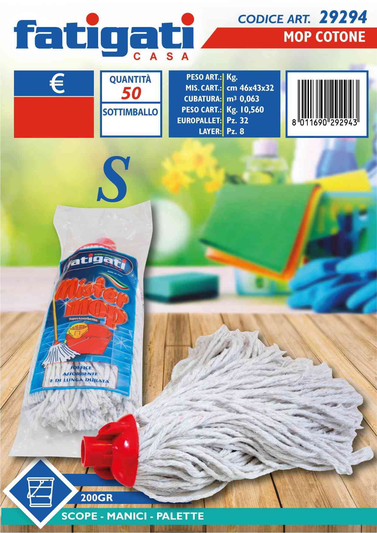 MOP COTONE 200 GR. 50/CT