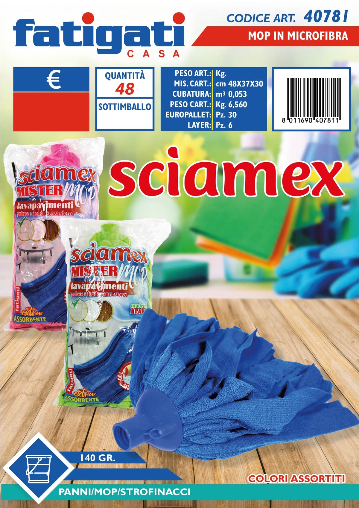 MOP IN MICROFIBRA 140G SCIAMEX