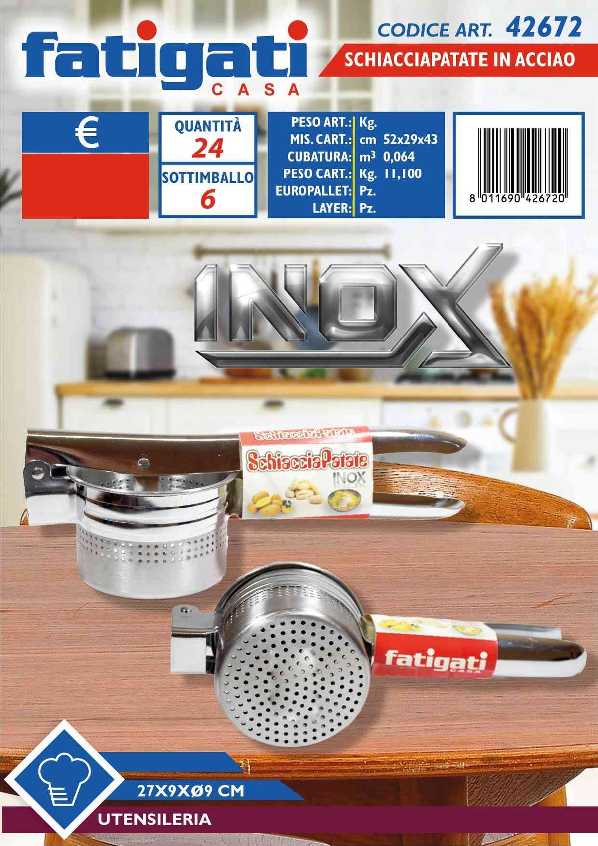 Schiacciapatate inox