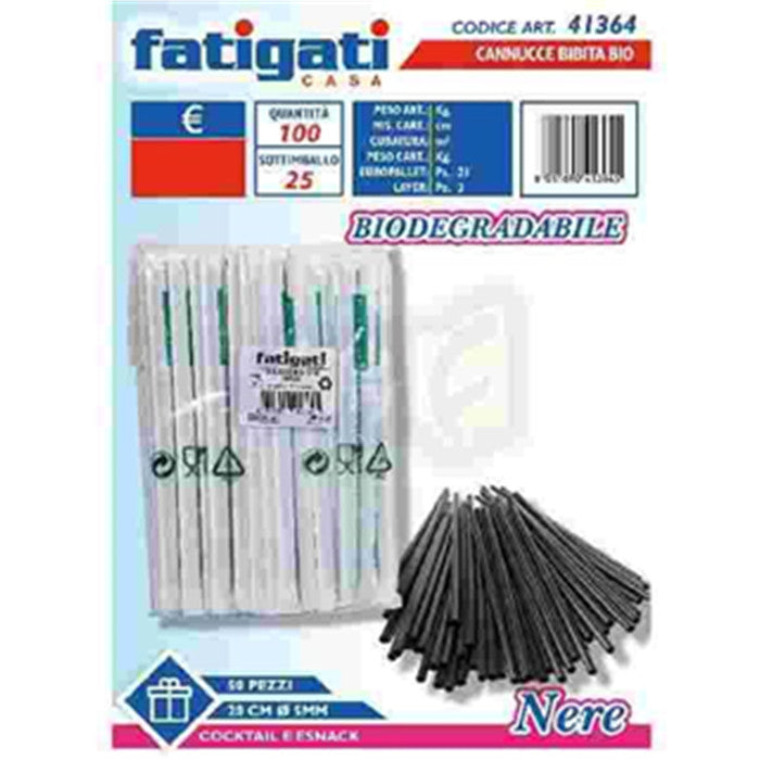 CANNUCCIA BIBITA BIO NERA 50PZ 5*20