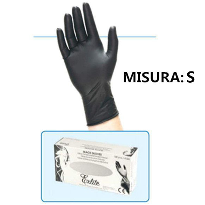 GUANTI IN NITRILE NERI  MISURA:S
