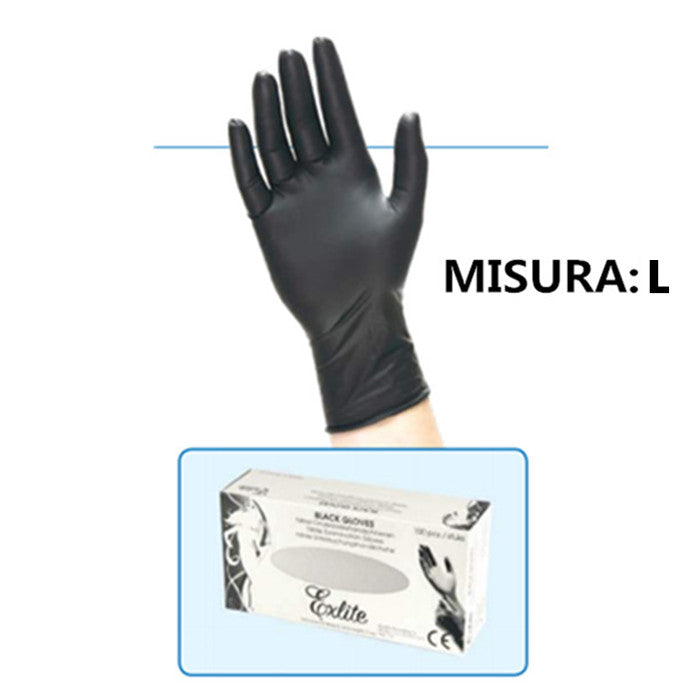 GUANTI IN NITRILE NERI  MISURA:L