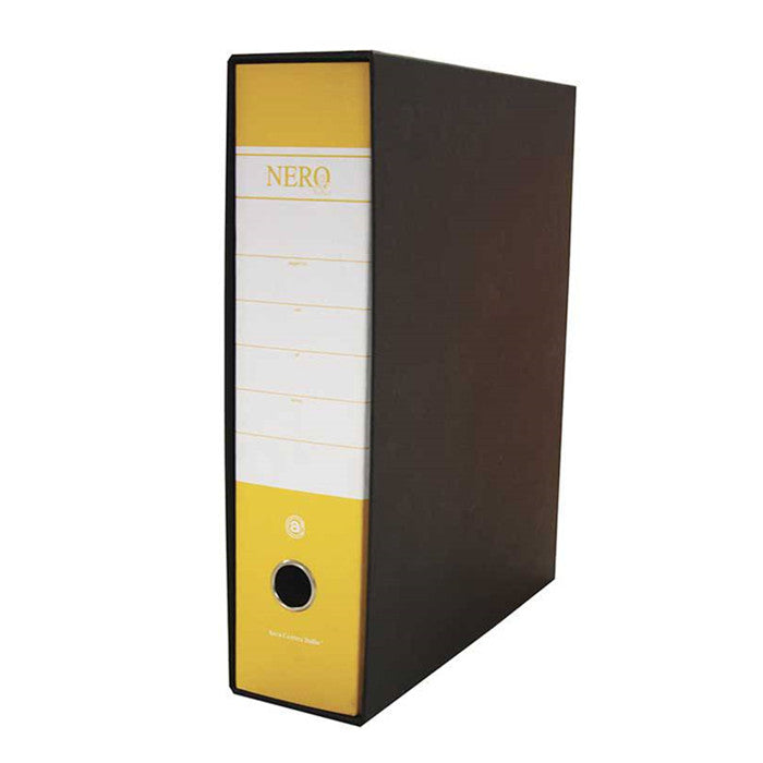 RACCOGLITORE PROTOCOLLO NERO DORSO 8 GIALLO