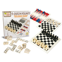 FATTO DI LEGNO - GIOCO 5 GIOCHI IN 1.