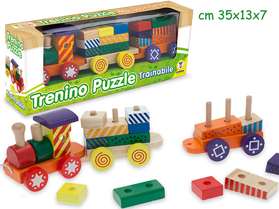 FATTO DI LEGNO - TRENINO PUZZLE TRAINABILE