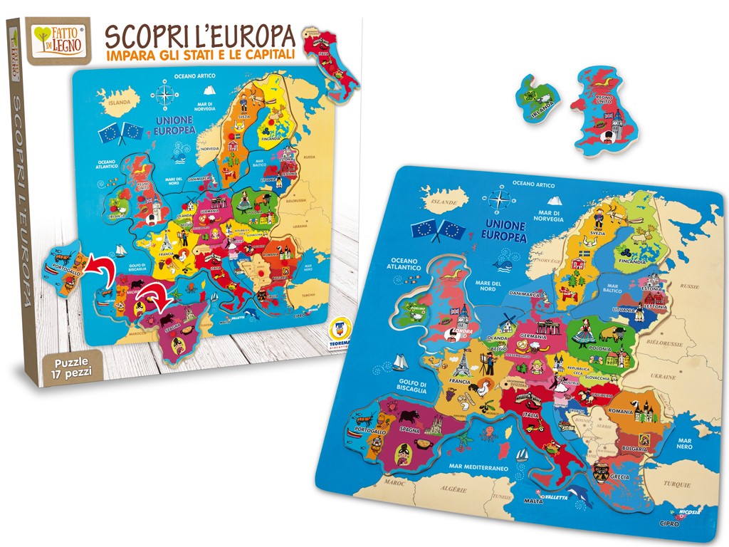 FATTO DI LEGNO - SCOPRI L'EUROPA PUZZLE 17 PZ