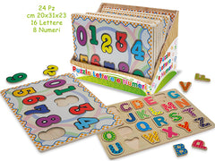 FATTO DI LEGNO - PUZZLE NUMERI E LETTERE 24PZ