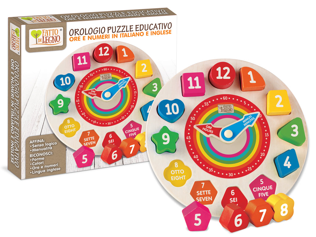 FATTO DI LEGNO - OROLOGIO PUZZLE EDUCATIVO