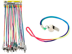 TEOSPORT - FISCHIETTO METALLO CORDA FLUO 12PZ