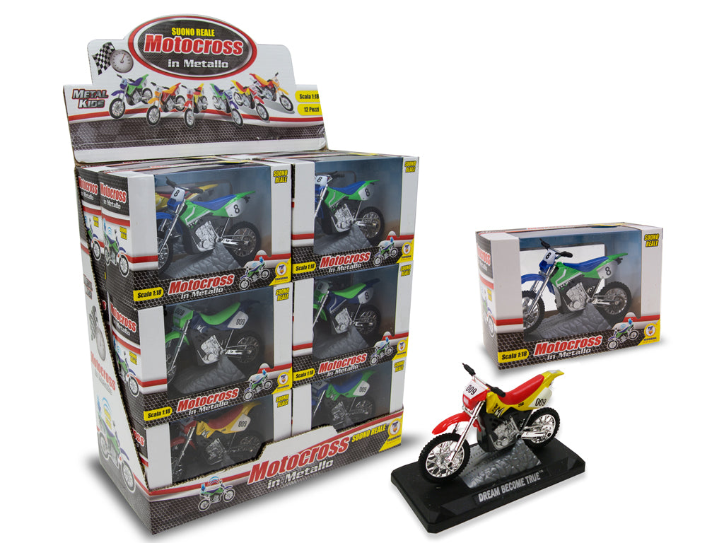 METAL KIDS - MOTO CROSS IN METALLO C/SUONO 12 PZ