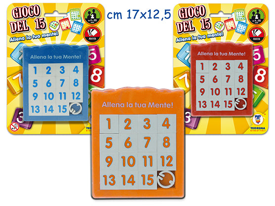 GIOCO DEL 15 3 COL ASS ROSSO BLU VERDE