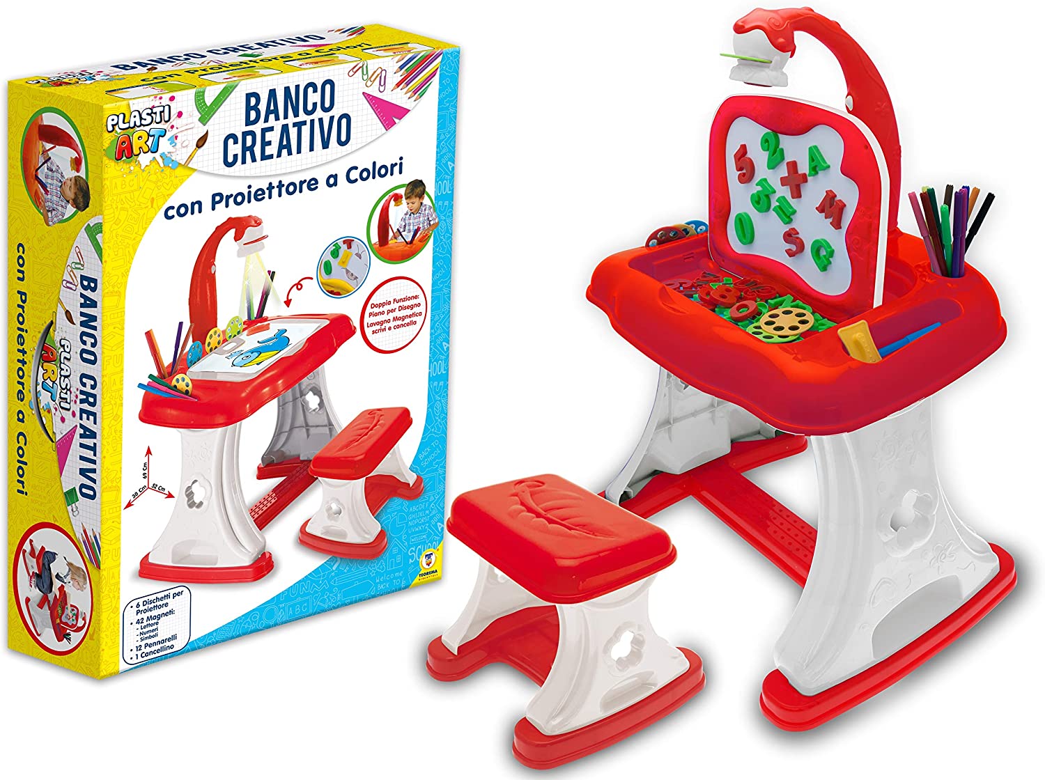 PLASTIART - BANCO SCUOLA CON PROIETTORE E ACCESSOR