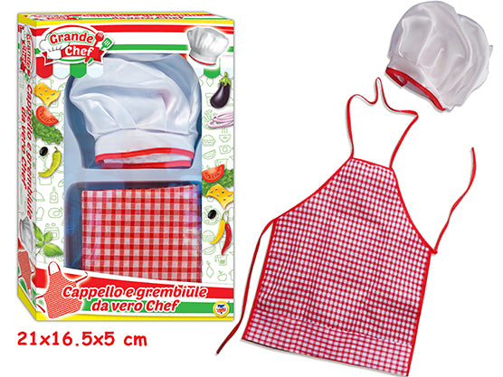 GRANDE CHEF - CAPPELLO DA CUOCO E GREMBIULE