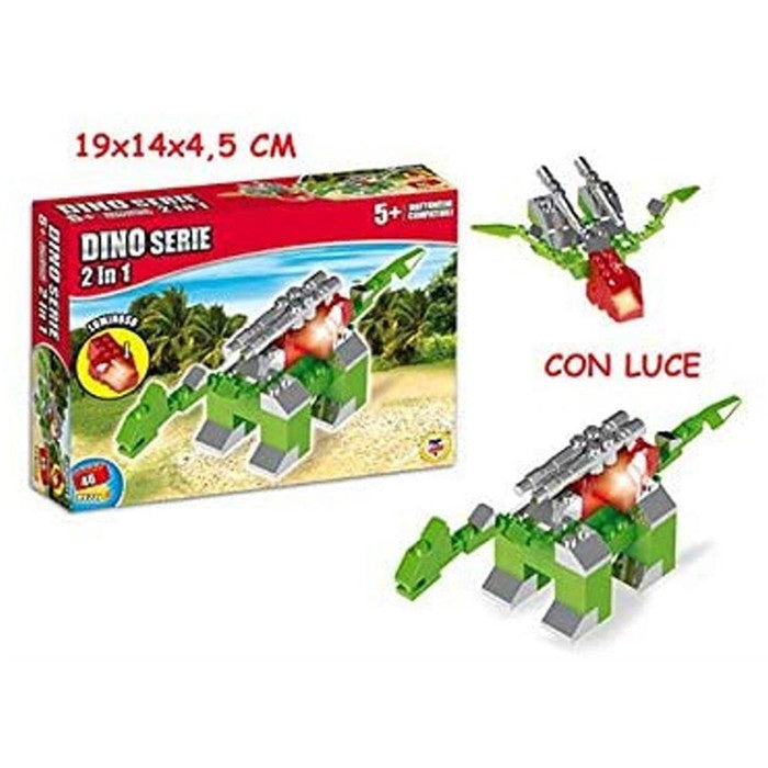 COSTRUZIONI DINO WORLD 2 IN 1 46 PZ C/LUCE