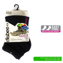 CALZINO CASUAL 3PZ NERO S/M