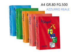 **RISMA A4 GR.80 FG.500 INTENSA AZZURRO REALE