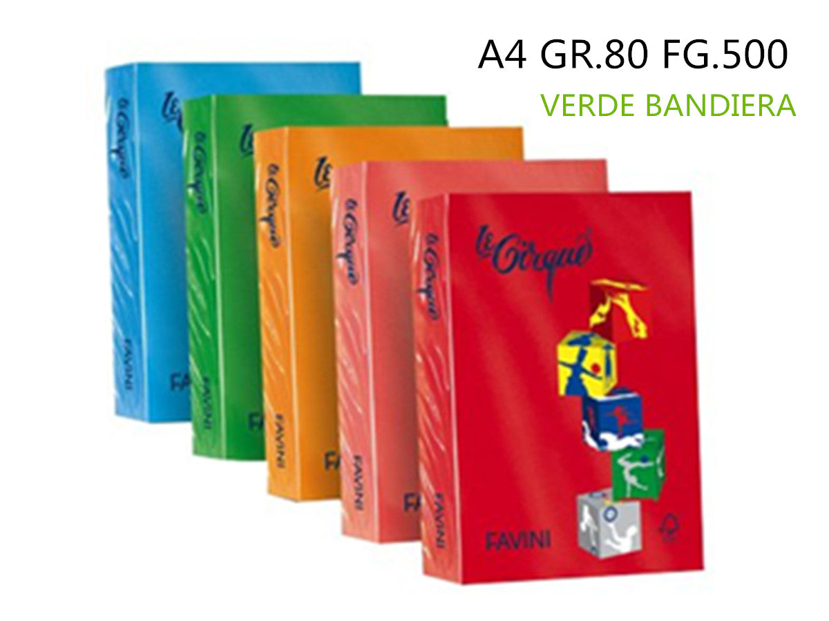 **RISMA A4 GR.80 FG.500 INTENSA VERDE BANDIERA