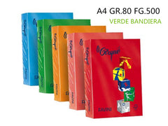 **RISMA A4 GR.80 FG.500 INTENSA VERDE BANDIERA