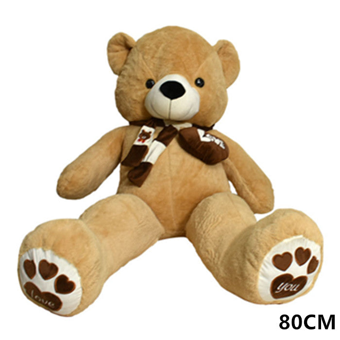 ORSETTO PELUCHE C/SCIARPA+CUORE 80CM BEIGE