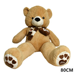 ORSETTO PELUCHE C/SCIARPA+CUORE 80CM BEIGE