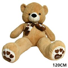 ORSETTO PELUCHE C/SCIARPA+CUORE 120CM BEIG