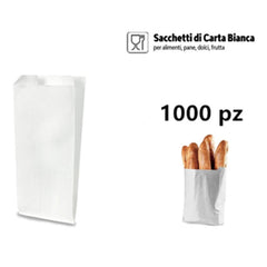 SACCHETTI DI CARTA BIANCA 17+13x34CM 1000PZ