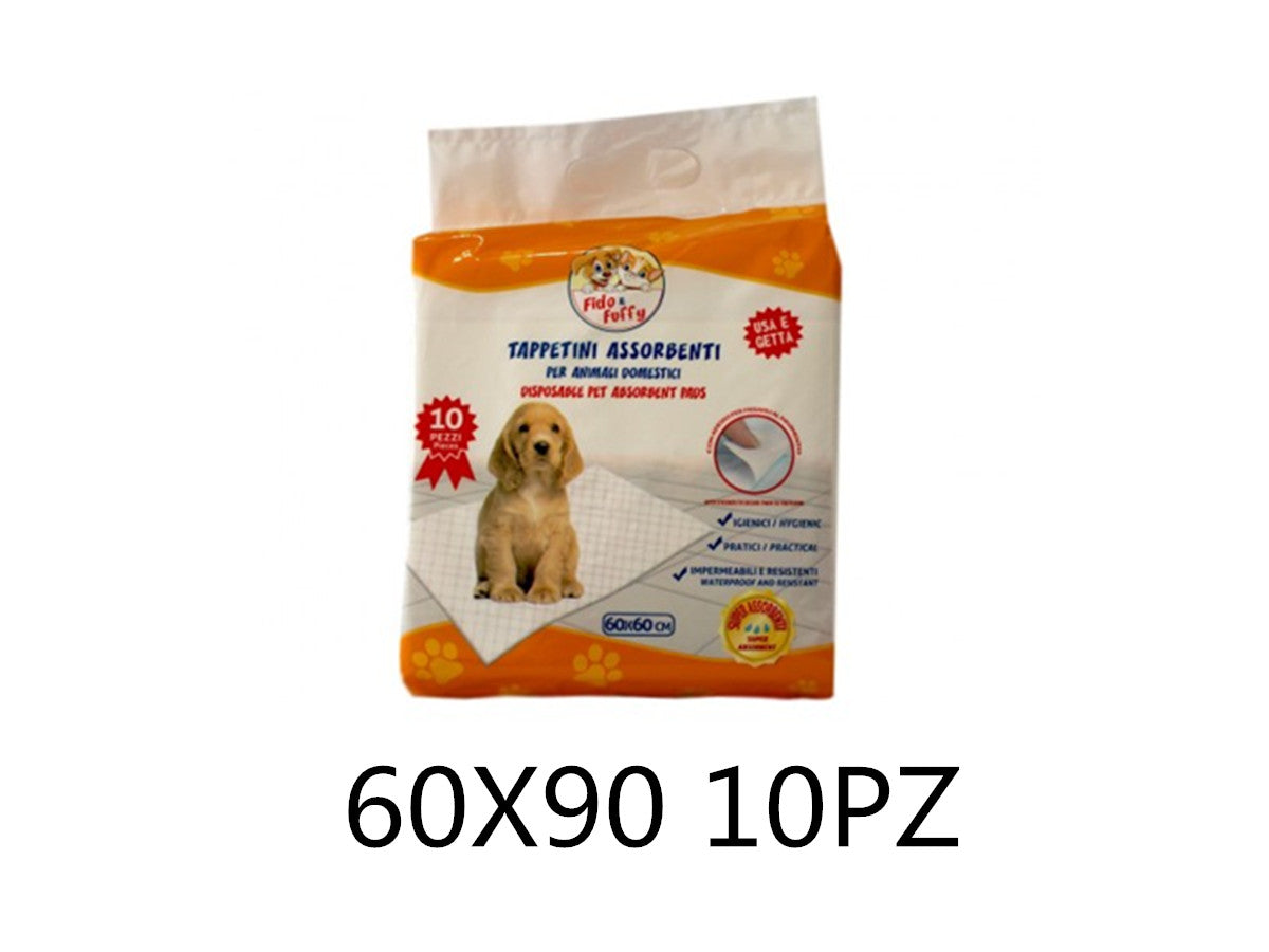 TAPPETINI ASSORBENTI PER ANIMALI DOMETICI 60X90 10PZ