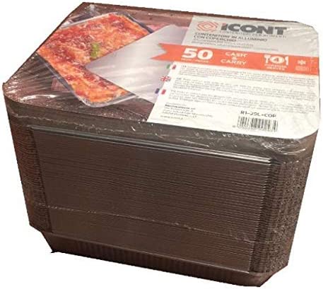 CONTENITORI IN ALLUMINIO CON COPERCHIO 4 PORZ. 50PZ