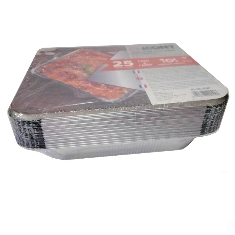 CONTENITORI IN ALLUMINIO CON COPERCHIO 8 PORZ. 25PZ