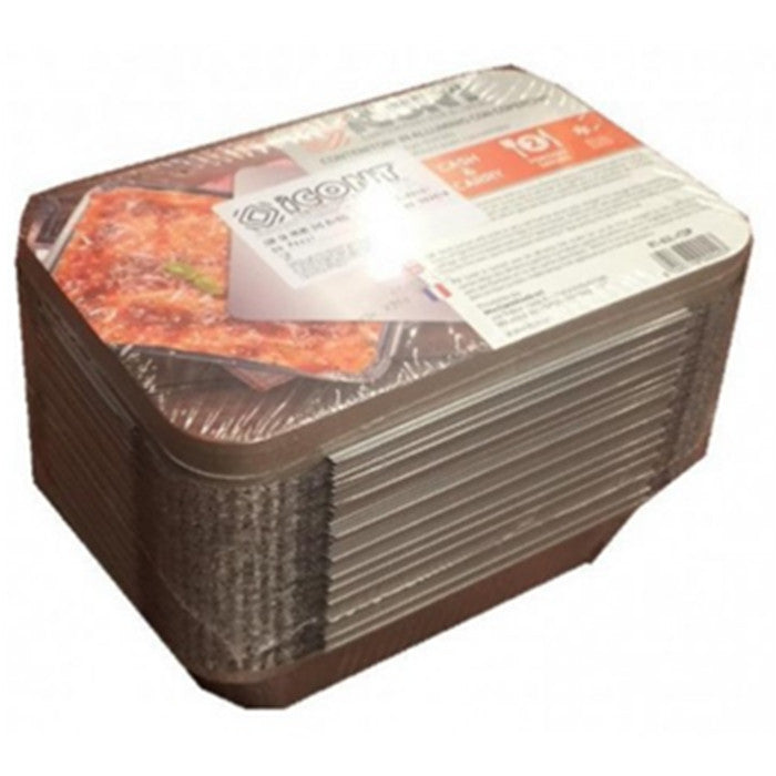 CONTENITORI IN ALLUMINIO CON COPERCHIO 2 PORZ. 50PZ