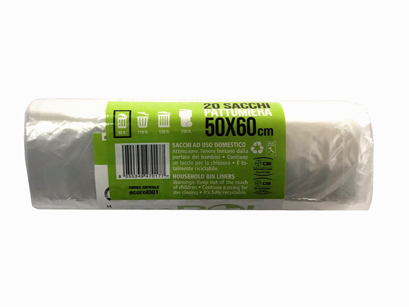 ROTOLO SACCO 50X60 NEUTRO 20PZ 50/ct