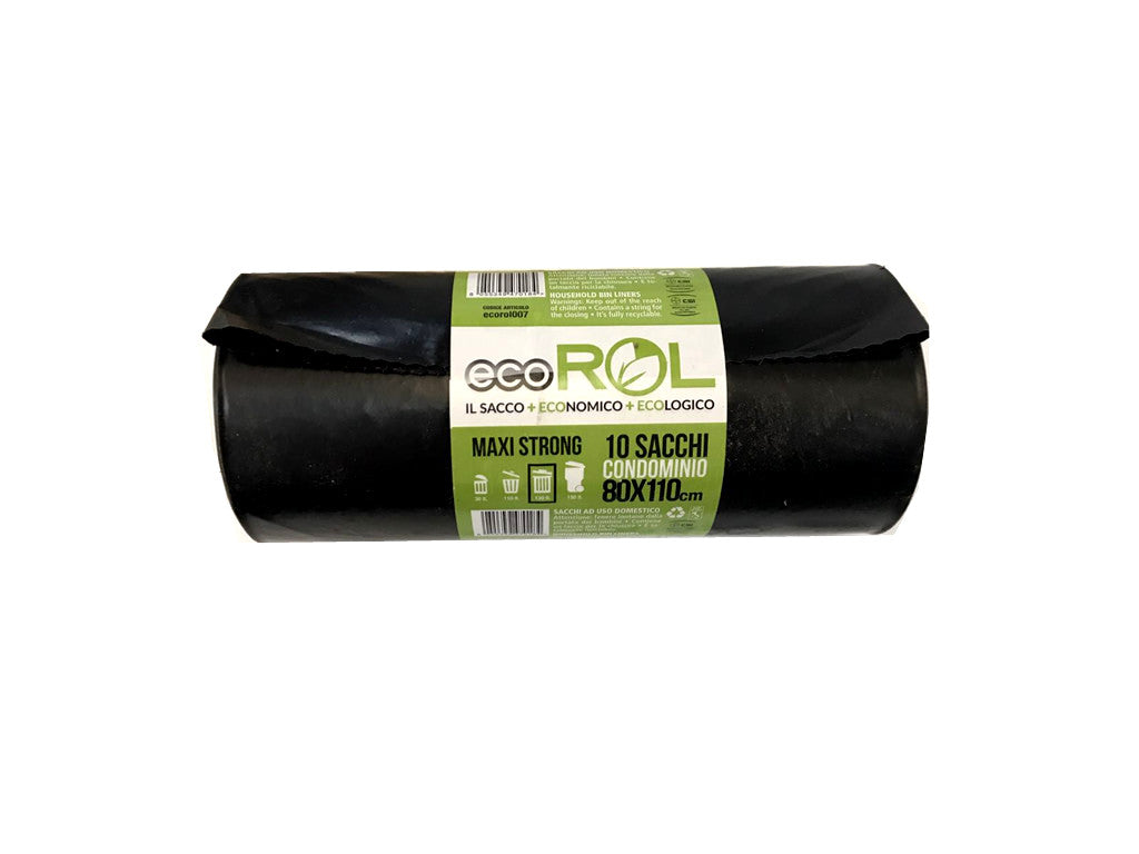 ROTOLO SACCO NERO MAXI STRONG 80X110CM 10PZ CT/12