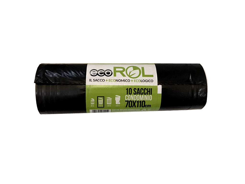 ROL ROTOLO SACCO NERO 70x110CM 10PZ CT/30