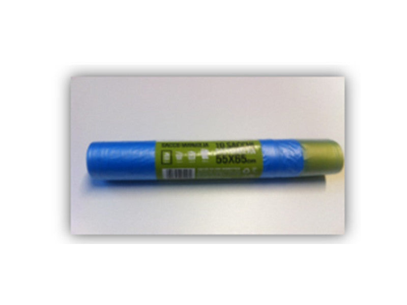 ROL ROTOLO SACCO AZZURRO 55x65 15pz C/MANIGLIE CT/50