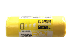 ROTOLO SACCO 50X60 GIALLO 20PZ
