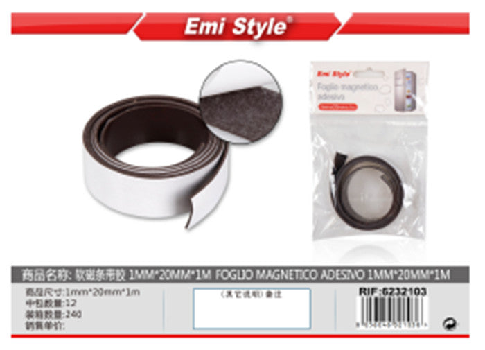 FOGLIO MAGNETICO ADESIVO 1MMX20MMX1M