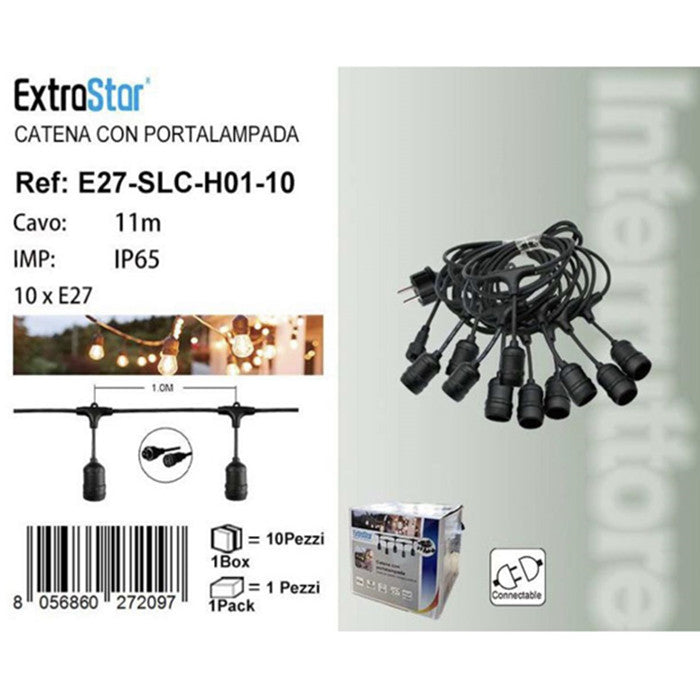 CATENA CON PORTALAMPADA 11M 10XE27 QTA/10