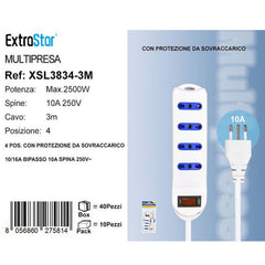 MULTIPRESA 4P 10/16A SPINA 10A