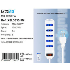 MULTIPRESA 5P 10/16A SPINA 10A