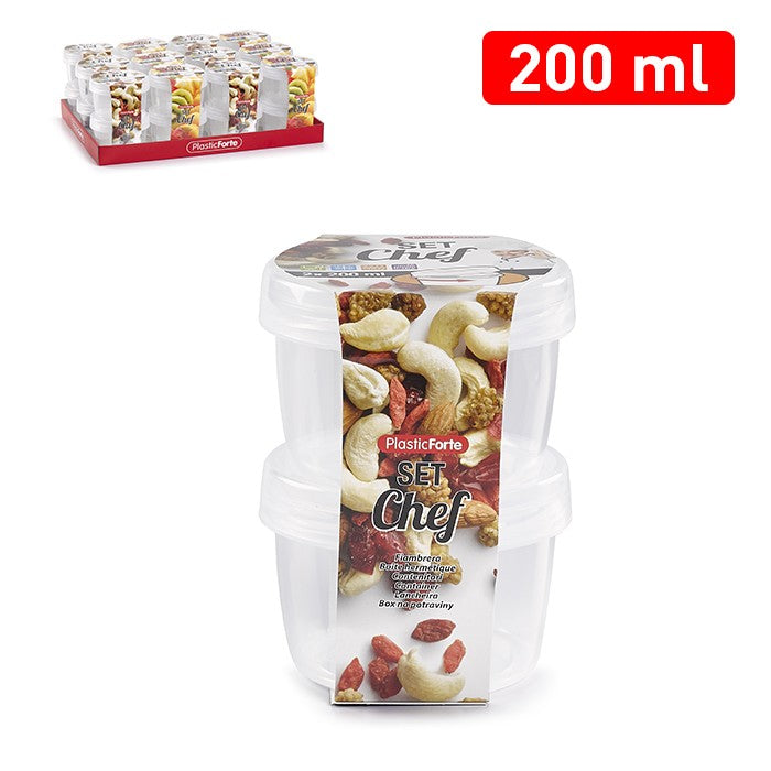 Set 2 barattoli 200 ML TRASPARENTE