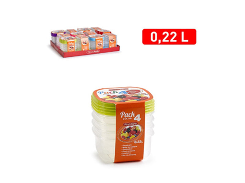 Pack 4 contenitori 0,22L