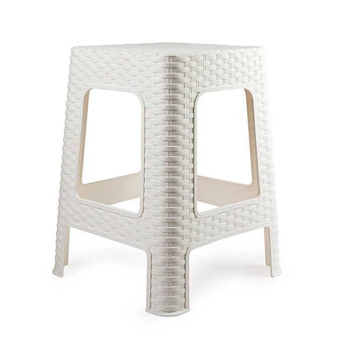 Sgabello Rattan grande BIANCO