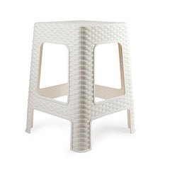 Sgabello Rattan grande BIANCO