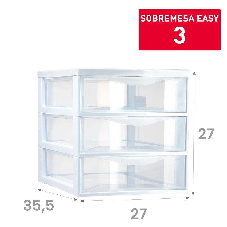 Cassettiera da scrivania 3 cassetti  EASY BIANCO