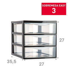 Cassettiera da scrivania 3 cassetti  EASY NERO