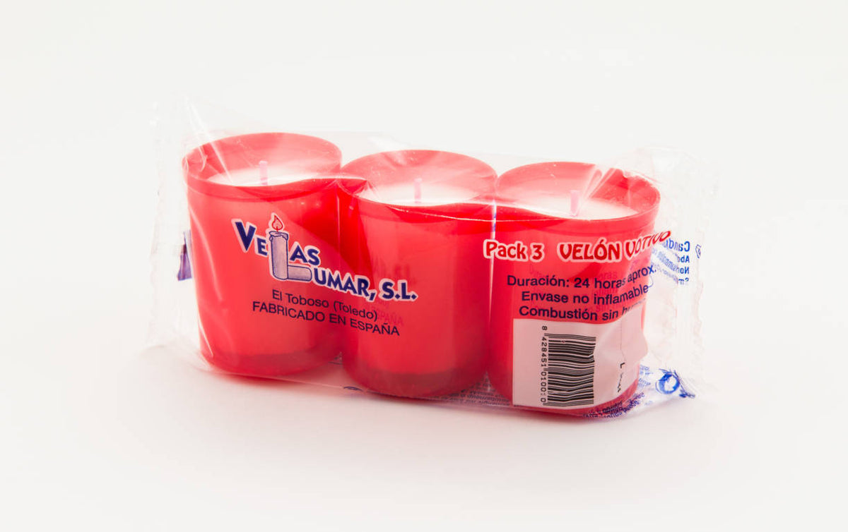 Pacco 3 Candele Piccolo Rosso