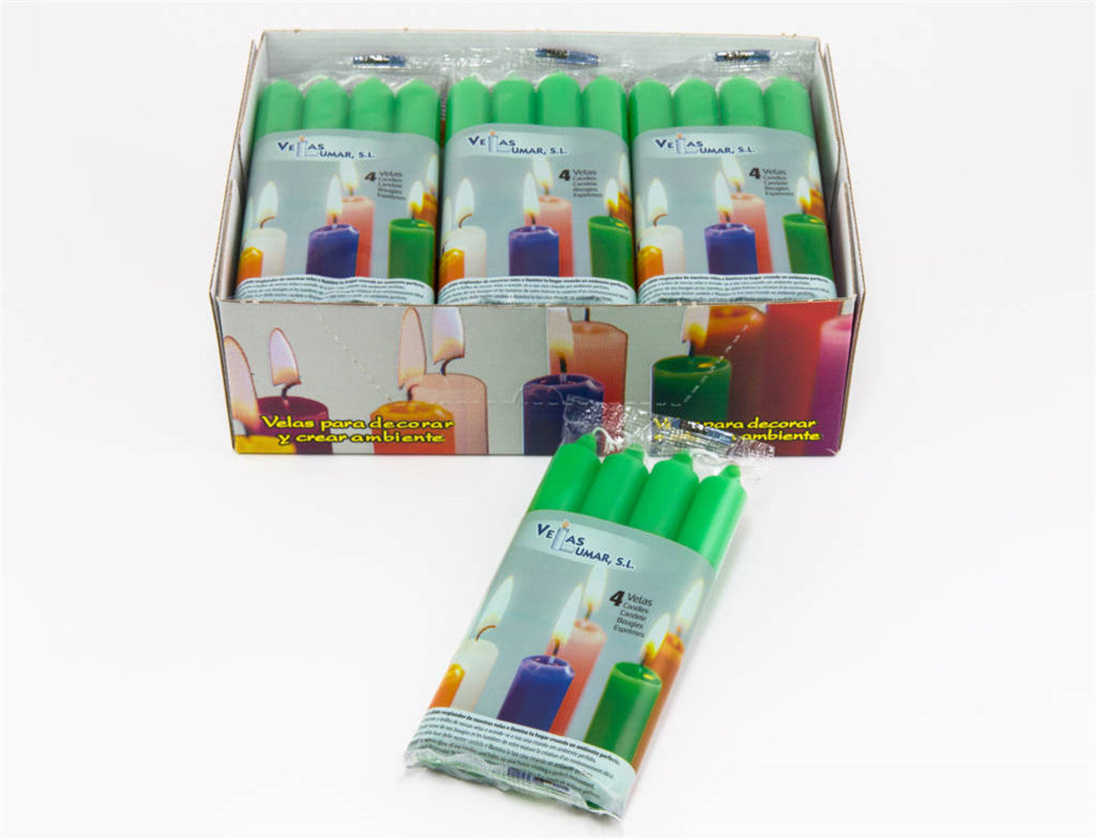 Pacco 4 Candele Cilindro,Verde