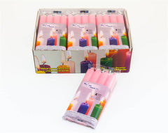 Pacco 4 Candele Cilindro,Rosa