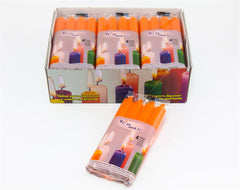 Pacco 4 Candele Cilindro,Arancione